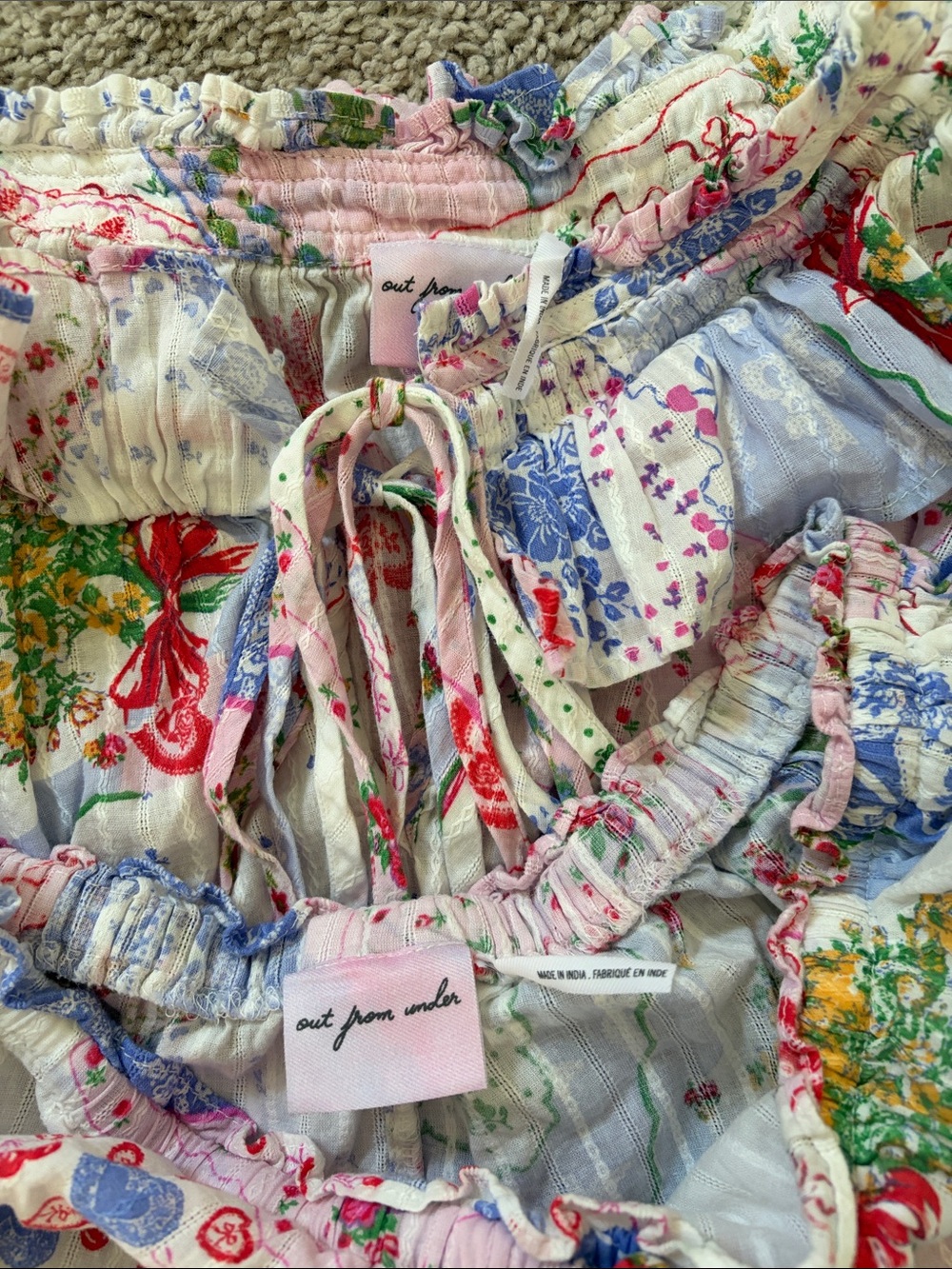 Out from Under Floral Patchwork Ruffle Pajama Set - Picture 5 of 6
